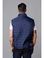 Tmavě modrá pánská prošívaná vesta model 18347895 - J.STYLE