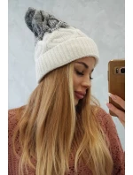 Fleecová čepice Alice K248 bílá+šedá Fleecová čepice Alice K248 bílá+šedá