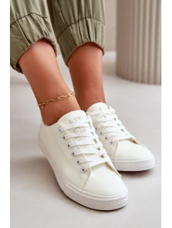 Dámské kožené šněrovací klasické tenisky bílé model 21590967 - EVENTO
