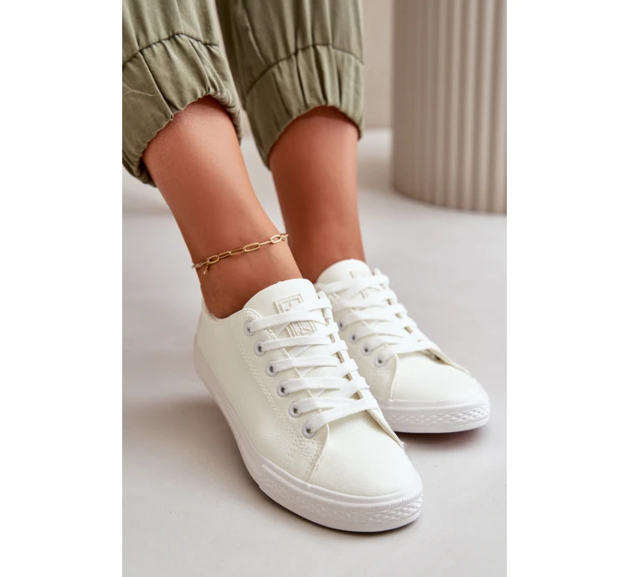 Dámské kožené šněrovací klasické tenisky bílé model 21590967 - EVENTO