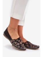 Kožené Vzorované Baletky model 21693638 Černé - Maciejka