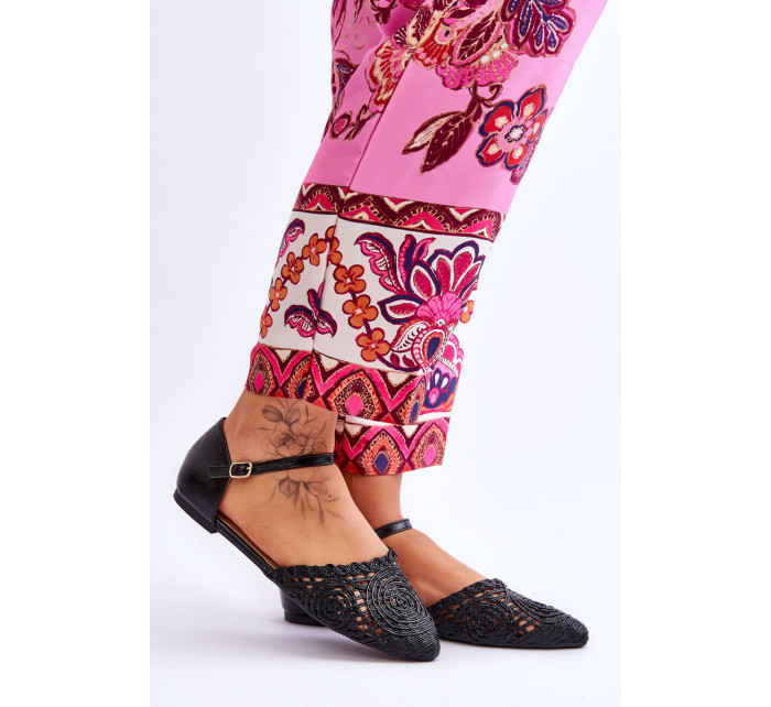 Elegantní dámské sandály ploché Černá Sheia