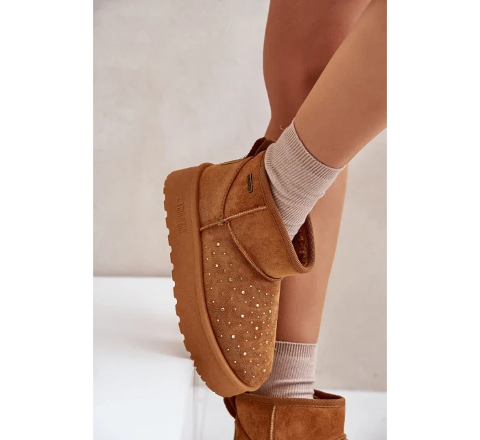 Sněhule se zdobením na platformě Big Star OO274A104 Camel