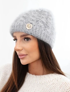 Dámská čepice žebrovaná s nadýchanou strukturou grey
