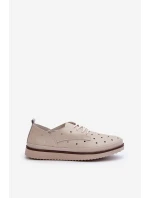 Bílé dámské kožené polobotky model 21655704 - S.Barski