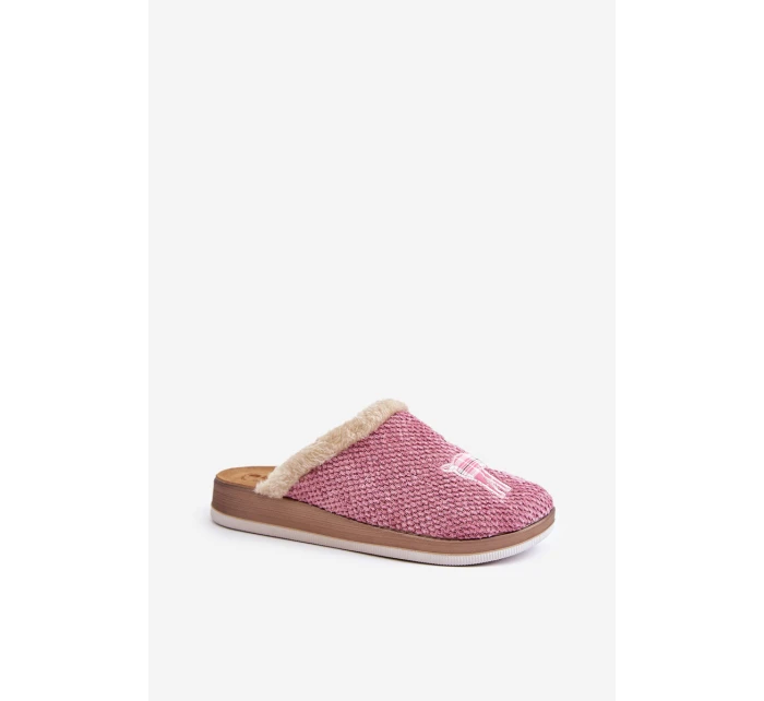 Dámské Pantofle S A Kožíškem  Růžové model 21677372 - Inblu