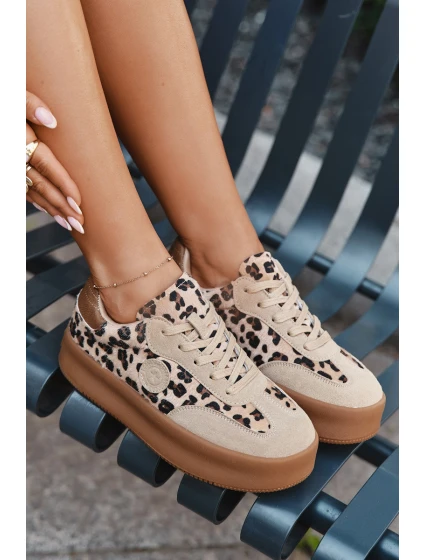 Dámské tenisky na platformě Big Star béžové model 21708599 - Big Star Shoes