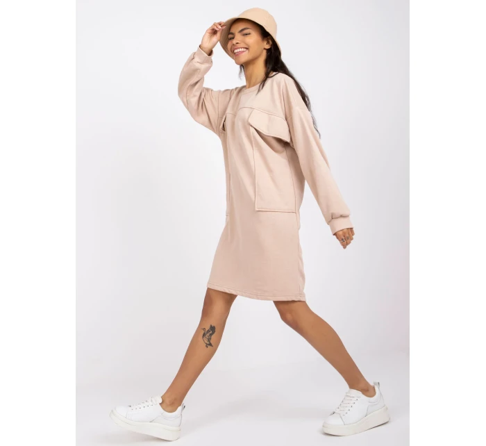 Dámské šaty Dress-EM-SK-717.33X-béžová