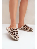 Futrzane Dámské Pantofle Panterka Inblu EK000008 Béžové Futrzane Dámské Pantofle Panterka Inblu EK000008 Béžové