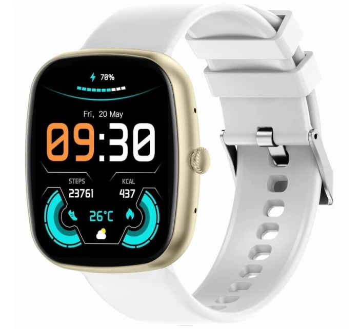 Dámské chytré hodinky  béžový silikonový řemínek + bílý řemínek model 21819976 - Gravity