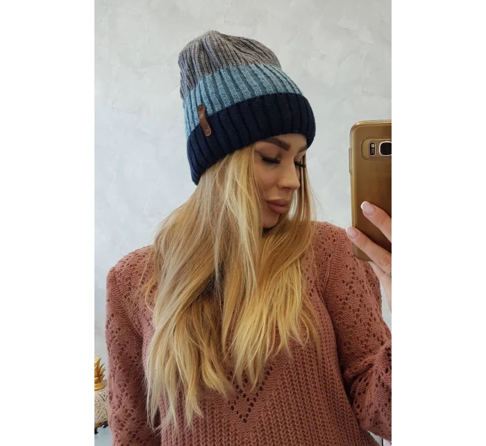 Fleecová čepice Bojana K265 navy+jeans+dark grey