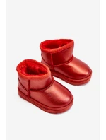 Dětské sněhule s kožešinou Červené model 21605368 - Boto