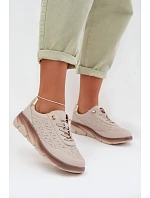 Kožené dámské tenisky s perforací Sergio Leone SP-002 šedé