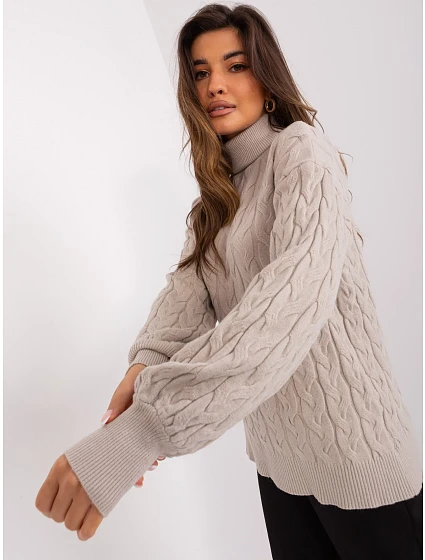 Sweter AT SW model 19014885 beżowy - FPrice Sweter AT SW model 19014885 beżowy - FPrice