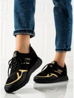 Luxusní černé tenisky dámské bez podpatku Luxusní černé tenisky dámské bez podpatku