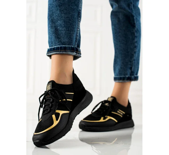 Luxusní černé tenisky dámské bez podpatku Luxusní černé tenisky dámské bez podpatku