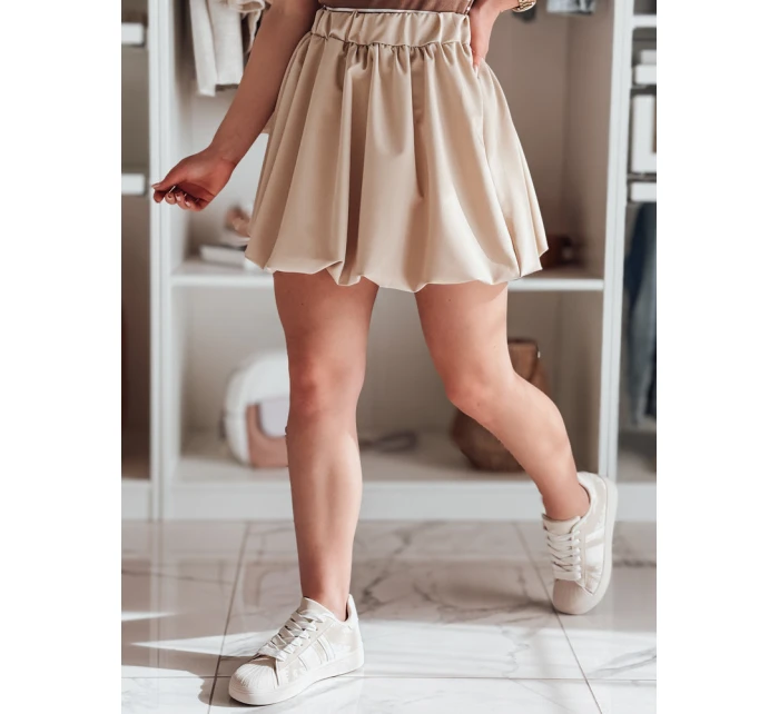 Dámská mini sukně PUFFELLA light beige FashionStreet CY0503