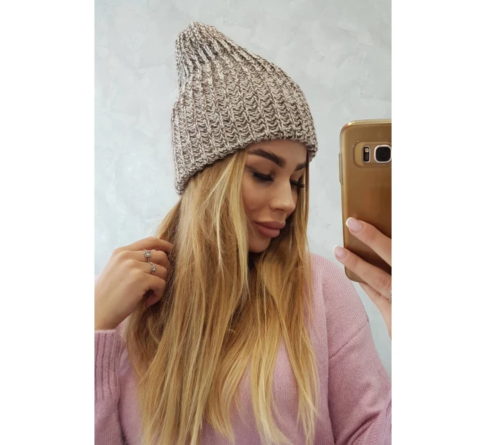 Dámská čepice Delia K260 tmavě béžová Dámská čepice Delia K260 tmavě béžová
