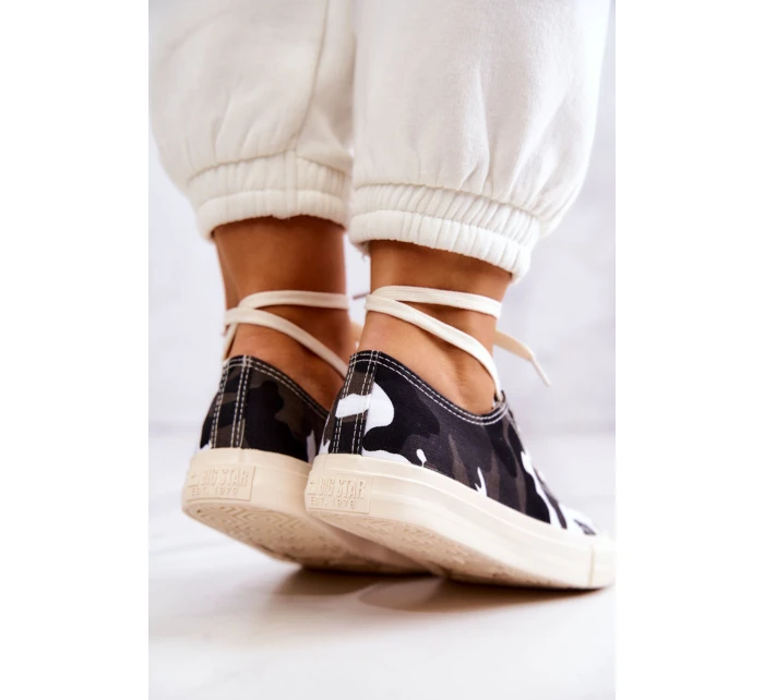 Dámské Materiál Sneakers Camo BIG STAR JJ274237 Bílo-šedé Dámské Materiál Sneakers Camo BIG STAR JJ274237 Bílo-šedé