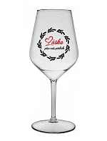 LÁSKA PÍŠE NÁŠ PŘÍBĚH - čirá nerozbitná sklenice na víno 470 ml LÁSKA PÍŠE NÁŠ PŘÍBĚH - čirá nerozbitná sklenice na víno 470 ml