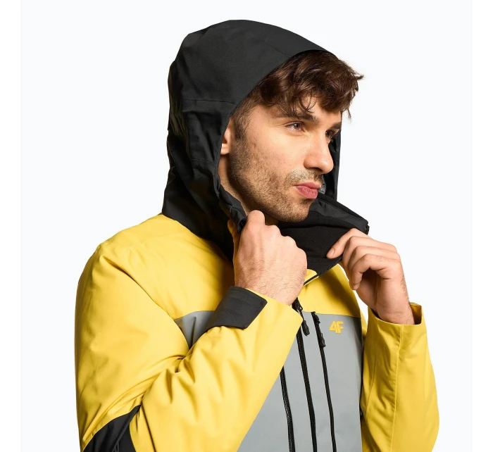 Pánská lyžařská bunda H4Z22 žluto-černá - 4F Pánská lyžařská bunda H4Z22 žluto-černá - 4F