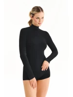 Bezešvé tričko s dlouhým rukávem a výstřihem