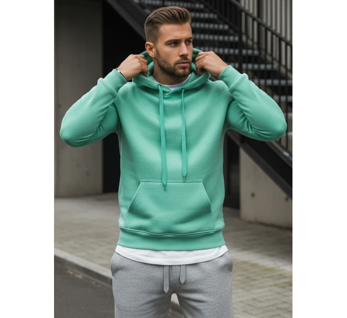 Pánská mikina s kapucí mint FashionStreet BX4946