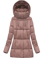 Dámská krátká zimní bunda se zipy starorůžová (7750) Dámská krátká zimní bunda se zipy starorůžová (7750)
