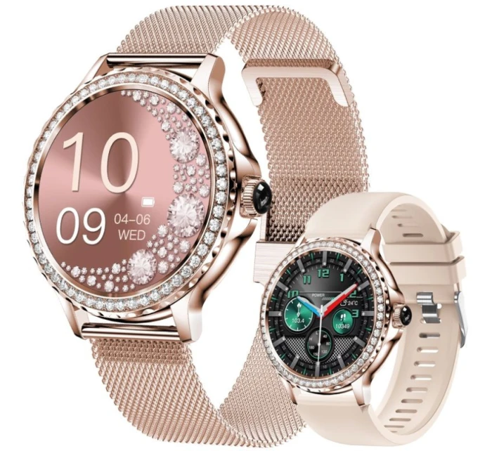 Dámské chytré hodinky Rubicon RNCF19-1 Rose Gold Náramek + řemínek Dámské chytré hodinky Rubicon RNCF19-1 Rose Gold Náramek + řemínek