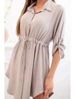 Šaty se zapínáním na knoflíky a zavazováním v pase fango