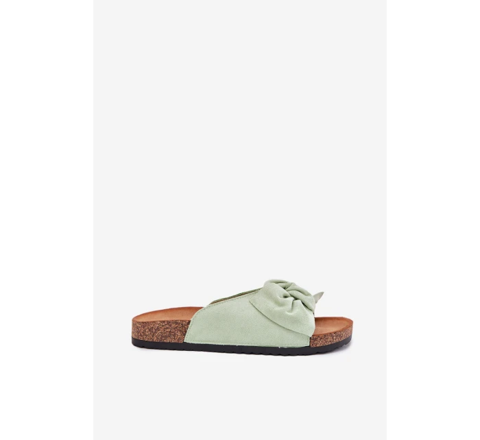 Dámské Sandály Na Podešvi S Mašlí Mátové model 21701504 - Boto Dámské Sandály Na Podešvi S Mašlí Mátové model 21701504 - Boto