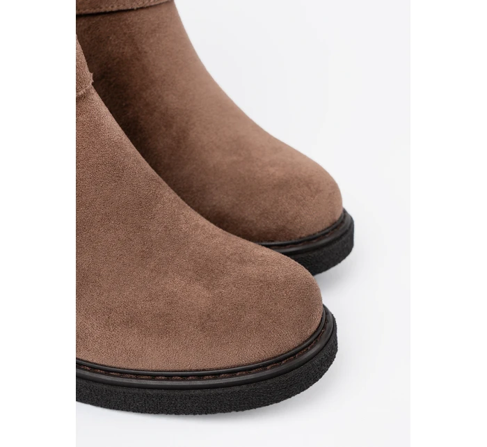 Stylové hnědé dámské  kotníčkové boty Obcas