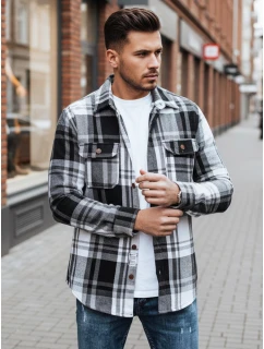 Pánská černobílá kostkovaná košile model 21994095 - Dstreet