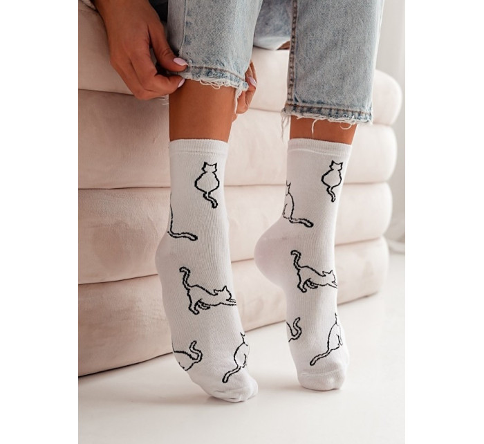 Dámské ponožky Milena 0200 Obrysy kočky 37-41