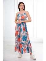 Šaty s motivem listů pudrově růžové