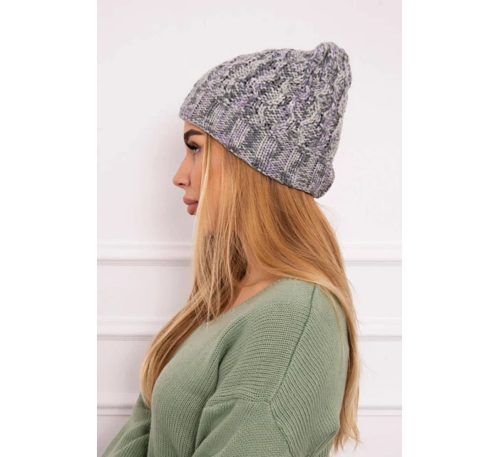 Dámská čepice Eliza K205 grey+violet Dámská čepice Eliza K205 grey+violet