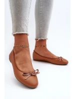 Baleríny z ekologické kůže s mašlí Camel Sandal Baleríny z ekologické kůže s mašlí Camel Sandal