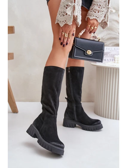 Kozačky Kolena Zateplené Černé model 21677179 - Zazoo