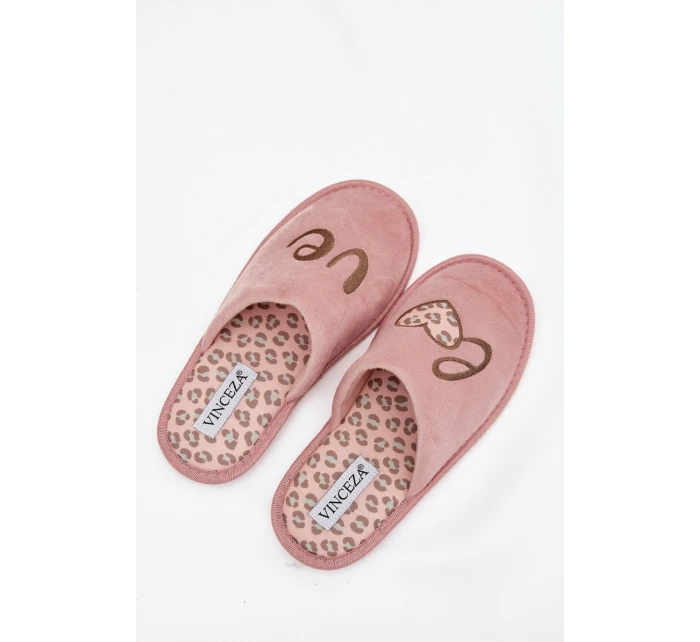 Dámské pantofle LOVE model 21710307 růžové - VINCEZA Dámské pantofle LOVE model 21710307 růžové - VINCEZA