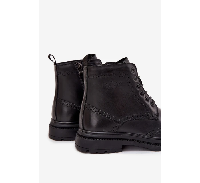 Kožené pánské kotníčkové boty model 21718271 Černé - Lee Cooper