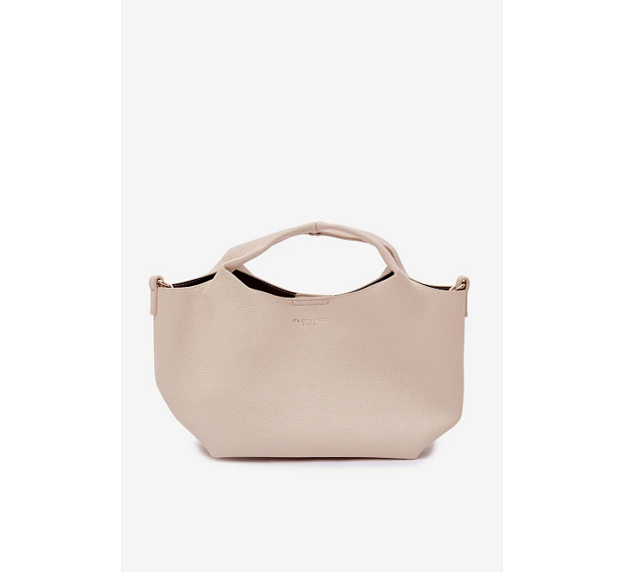 Kožená taška z imitace světle béžová Corisse