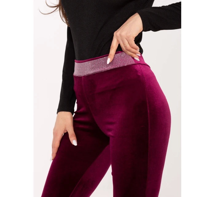 Spodnie IT SP model 21776318 bordowy - FPrice Spodnie IT SP model 21776318 bordowy - FPrice