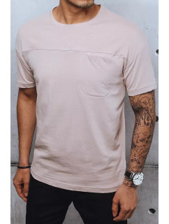 Růžové jednobarevné pánské tričko Dstreet RX4837