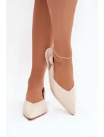 Dámské lakované baleríny s přezkou Rinalle – béžové