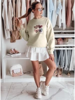 Dámská nadměrná mikina se srdíčky MADELIN světle zelená FashionStreet BY1460 Dámská nadměrná mikina se srdíčky MADELIN světle zelená FashionStreet BY1460