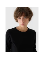 Dámské oversize hladké tričko s dlouhým rukávem model 21432174 - 4F