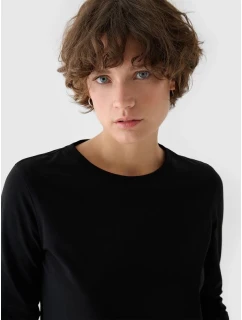 Dámské oversize hladké tričko s dlouhým rukávem model 21432174 - 4F