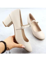 Sergio Leone PB176 páskové lodičky na nízkém podpatku v tělové barvě Sergio Leone PB176