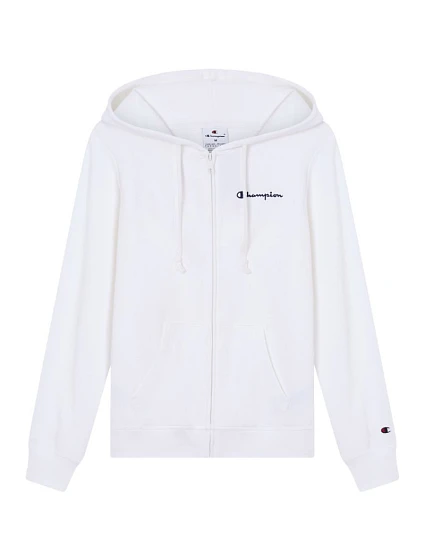 Dámská mikina s kapucí na zip bílá model 22119582 - CHAMPION Dámská mikina s kapucí na zip bílá model 22119582 - CHAMPION