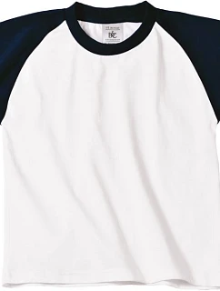 B&C /kids Dětské raglánové kontrastní tričko white/navy model 22490142